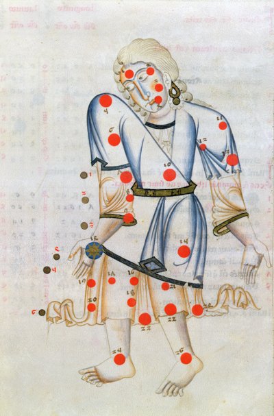 The Constellation of Virgo, from Liber de Stellis Fixarum, a Latin Translation of The Book of Fixed Stars by Abd ar-Rahman Al Sufi by Italian School