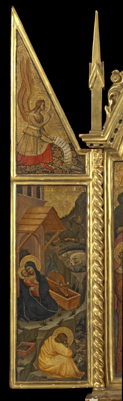 Nativity with Angel of the Annunciation (left panel) by Italian School