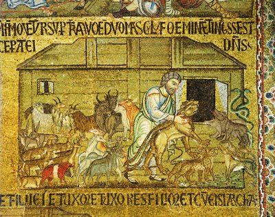 Noah Helps Pairs of Animals Enter the Ark by Italian School