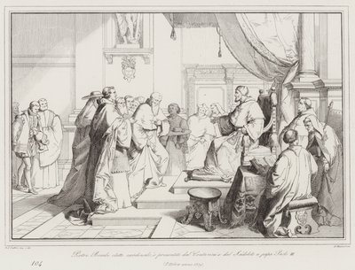 Pietro Bembo Elected Cardinal, Presented by Contarini and Sadoleto to Pope Paul III by Italian School