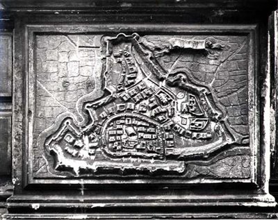 Relief Map from the Church Facade Showing the Fortress Town of Modon During the Candian War 1645-69 Between the Venetians and the Turks, Commissioned by the Barbaro Family by Italian School