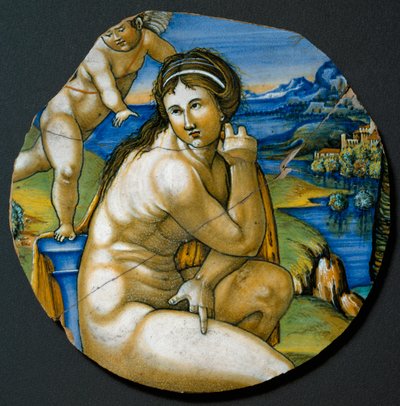 Representation of Venus, Ceramic plate, Faenza, Italy by Italian School