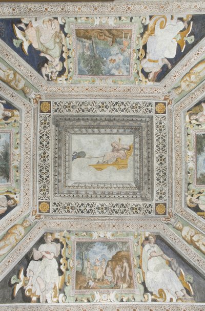 Room of Juno: Juno on a chariot pulled by two peacocks watching her husband