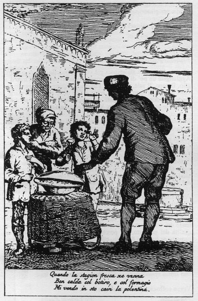 Seller of Polenta in the streets of Venice in the 18th century by Italian School