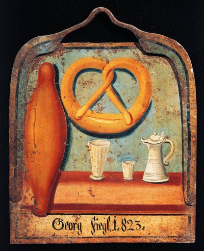 Sign for bread and milk shop by Italian School