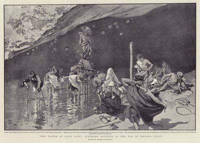 The Water of Long Life, Pilgrims Bathing in the Val di Maggio, Italy by Italian School