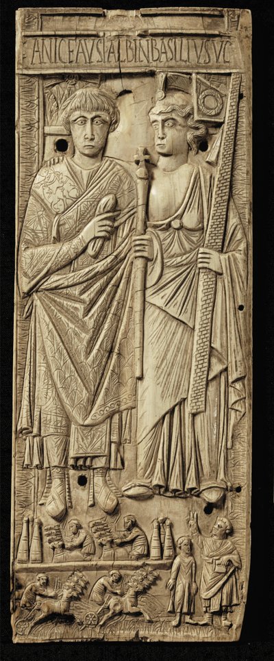 Wing of a Diptych: Consul Basilio by Italian School
