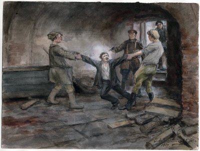 Man Being Held and Executed (from the series of watercolors Russian Revolution) by Ivan Alexeyevich Vladimirov