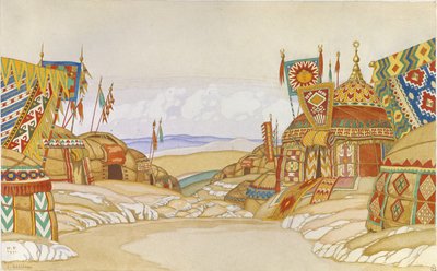 The Polovtsian Camp. Stage Design for the Opera Prince Igor by A. Borodin by Ivan Yakovlevich Bilibin