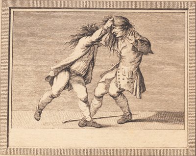 The Satirical Writer and the Criticized in a Fight by J.F. Clemens