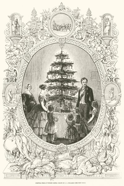 Christmas Tree at Windsor Castle by J.L. (after) Williams