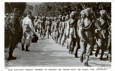 Our gallant Indian troops in France on their way to fight the Germans by J. Beagles and Co. London
