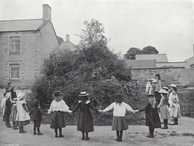 The Northumbrian Baal Fire, ready for Lighting by J. Benjamin Stone