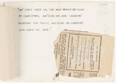 Letter to the Competition Editor of the Liverpool Weekly Courier, 1917 by J. Griffiths