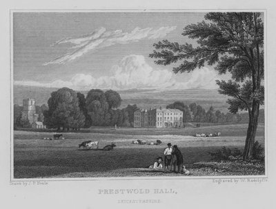 Prestwold Hall, Leicestershire (engraving) by John Preston Neale