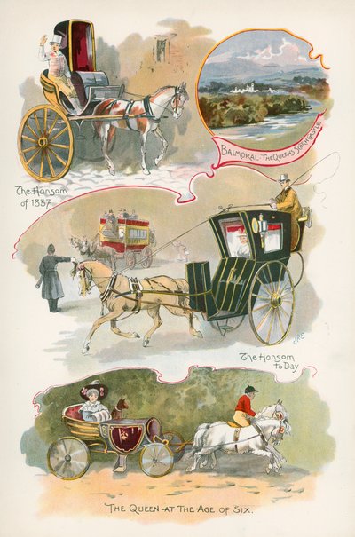 Hansom of 1837 and Hansom of Today by J. R. Sinclair