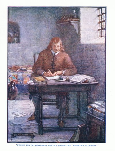 During his imprisonment Bunyan wrote The Pilgrims Progress, from English Literature by J. R. Skelton