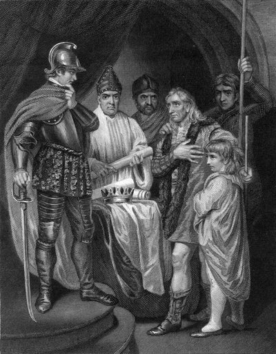 Balliol Surrendering His Crown to Edward I of England by J. Rogers