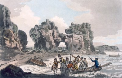 View of the Castle Rock, from the Landing Place on the Flat Holmes, from A Picturesque Guide to Bath, Bristol Hot-Wells, the River Avon and the Adjacent Country, Published 1793 by J. and Ibbetson, J.C. Hassell