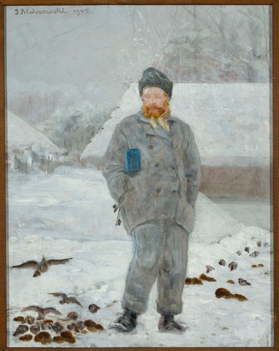 Portrait of Adolf Dygasiński with Birds by Jacek Malczewski