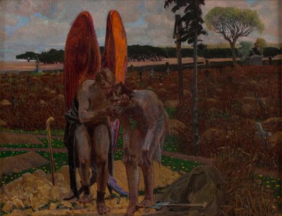 Behind the Angel (right part of the triptych) by Jacek Malczewski
