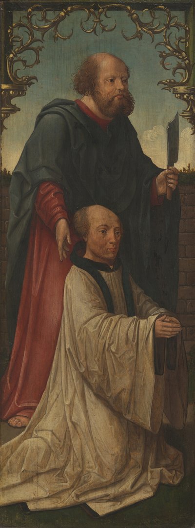 Saint Matthias and a Donor, Saint Andrew (reverse) by Jacob Cornelisz. van Oostsanen