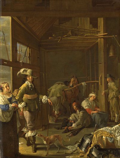 Soldiers in a Stable, c.1655 by Jacob Duck