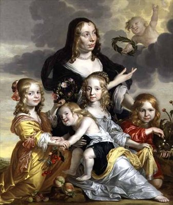 Portrait of a Lady with her Four Children by Jacob Fransz van der Merck