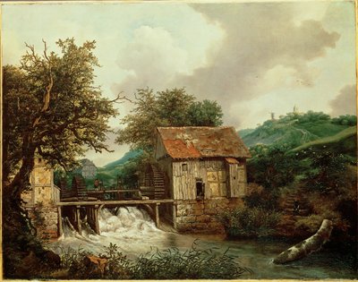 Two Watermills and an Open Sluice at Singraven, Netherlands by Jacob Isaaksz. or Isaacksz. van Ruisdael