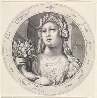 Ceres with Cornucopia (Venus, Bacchus, and Ceres) by Jacob Matham