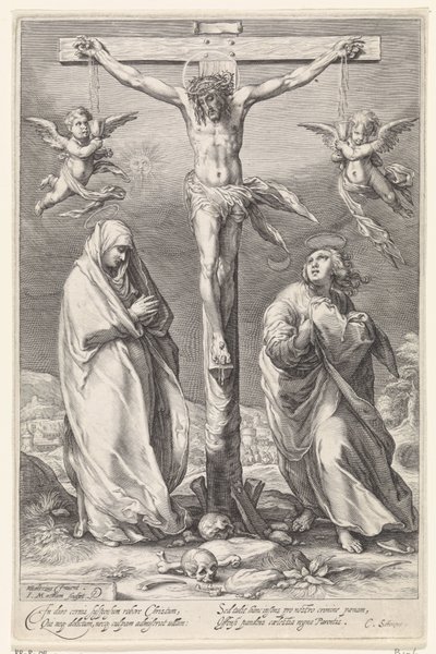 Christ on the Cross with John and Mary by Jacob Matham