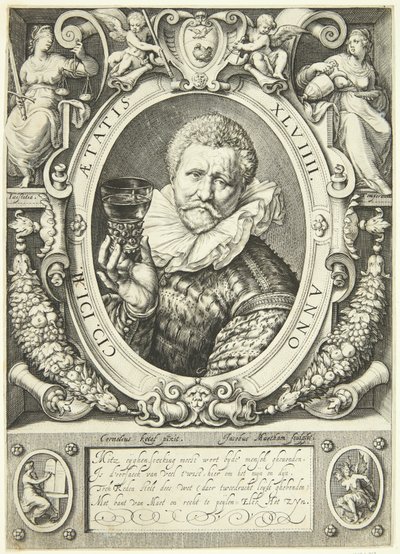 Portrait of Vincent Jacobsz. Coster by Jacob Matham