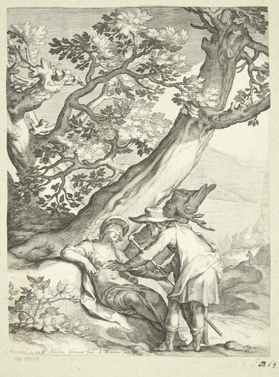 Tamar Disguised as a Courtesan Receiving Ring and Staff from Judah by Jacob Matham