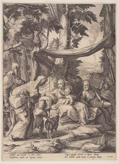 The Holy Family with Saints Elizabeth, Zacharias and John by Jacob Matham