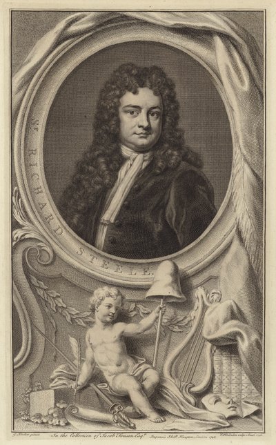 Sir Richard Steele, Irish Writer, Playwright and Politician and Co-Founder of The Tatler Magazine by Jacobus Houbraken