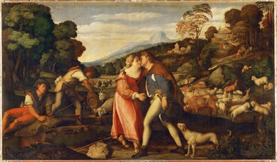 Jacob and Rachel by Jacopo (c.1480-1528) Palma