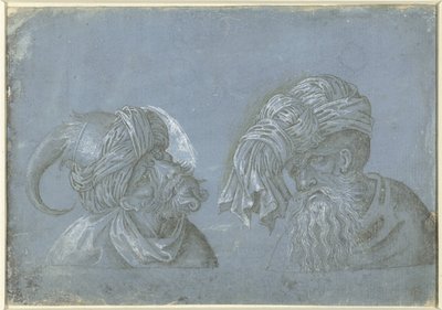 Two Heads of Men with Headdresses (Heads of Men with Exotic Headdresses) by Jacopo Ripanda (attributed to)