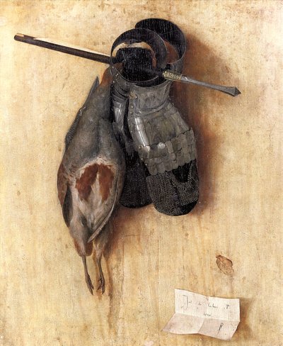 Still-Life with Partridge and Iron Gloves by Jacopo de