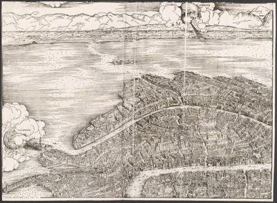 View of Venice (upper left block) by Jacopo de