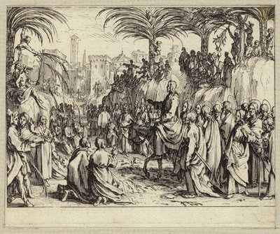 Jesus Christ Entering Jerusalem by Jacques (after) Callot