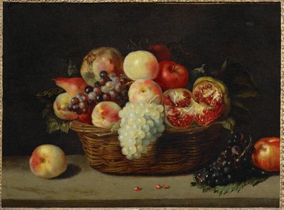 Basket with Pomegranate, Peaches and Grapes by Jacques (attr. to) Linard