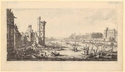 View of the Louvre, Sheet 1 from the Series "The Two Great Views of Paris" by Jacques Callot