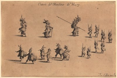Gentleman in a fur-trimmed coat, hands clasped behind his back, plate 7 from the series "The Nobility" by Jacques Callot