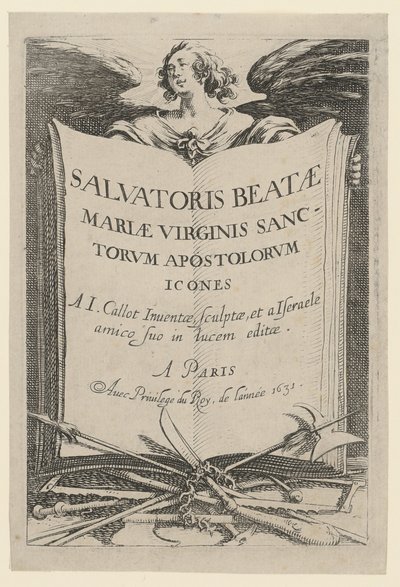 Frontispiece, Plate 1 of the Series "Jesus, the Twelve Apostles and Mary" by Jacques Callot