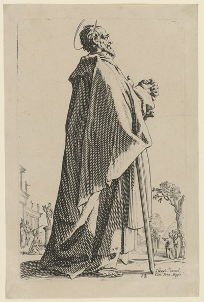 Saint Matthew, Plate 15 of the Series "Jesus, the Twelve Apostles and Mary" by Jacques Callot