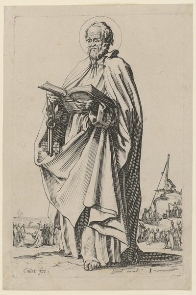 Saint Peter, Plate 4 from the Series "Jesus, the Twelve Apostles and Mary" by Jacques Callot
