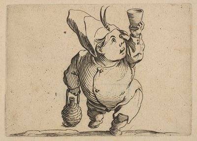 The Drinker Viewed from the Front, from Varie Figure Gobbi by Jacques Callot