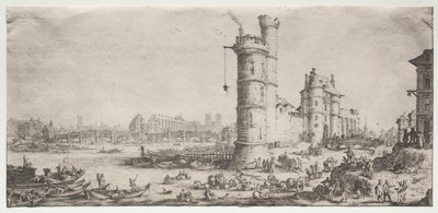 The Two Great Views of Paris: View of the Pont Neuf, 1628-1630 by Jacques Callot