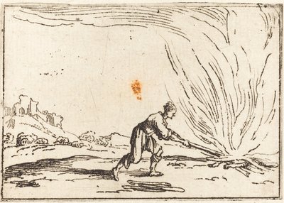 Man Attending a Fire by Jacques Callot