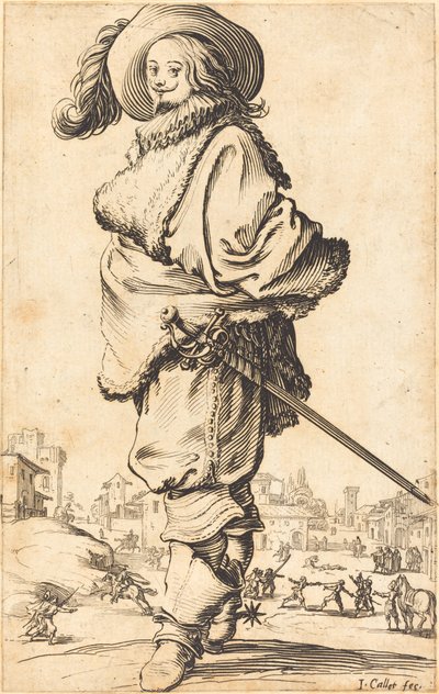 Noble Man with Fur Plastron by Jacques Callot